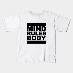 Mind Rules Body bold white blocks / Mindset Mentality Kids T-Shirt